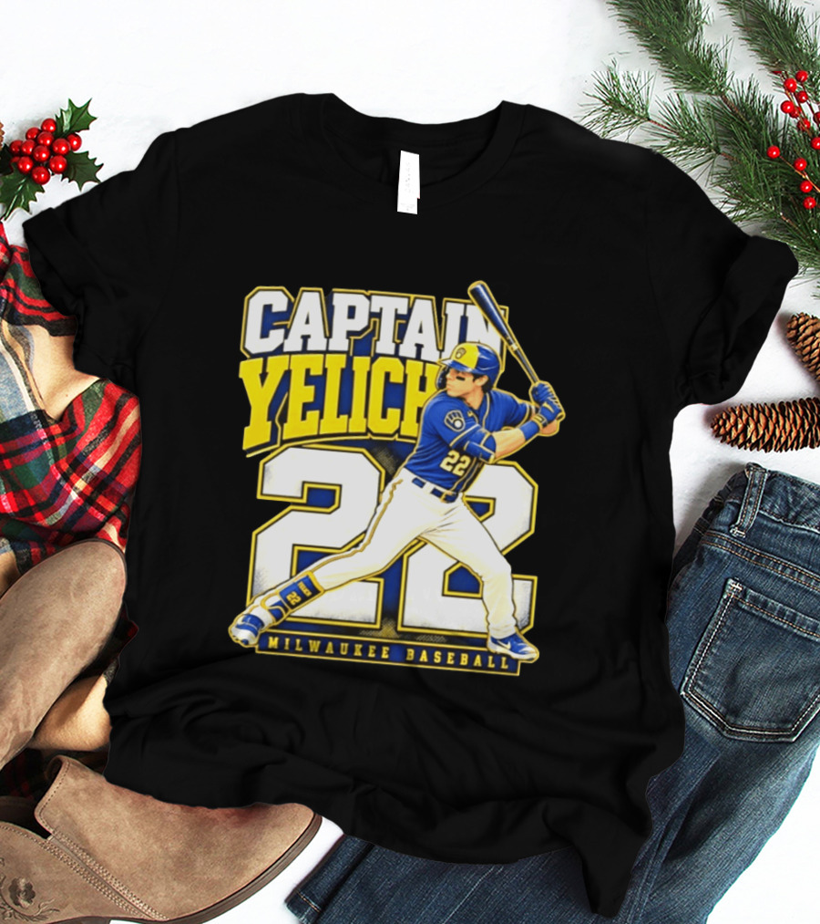 Captain Yelich 22 Milwaukee Baseball T-Shirt