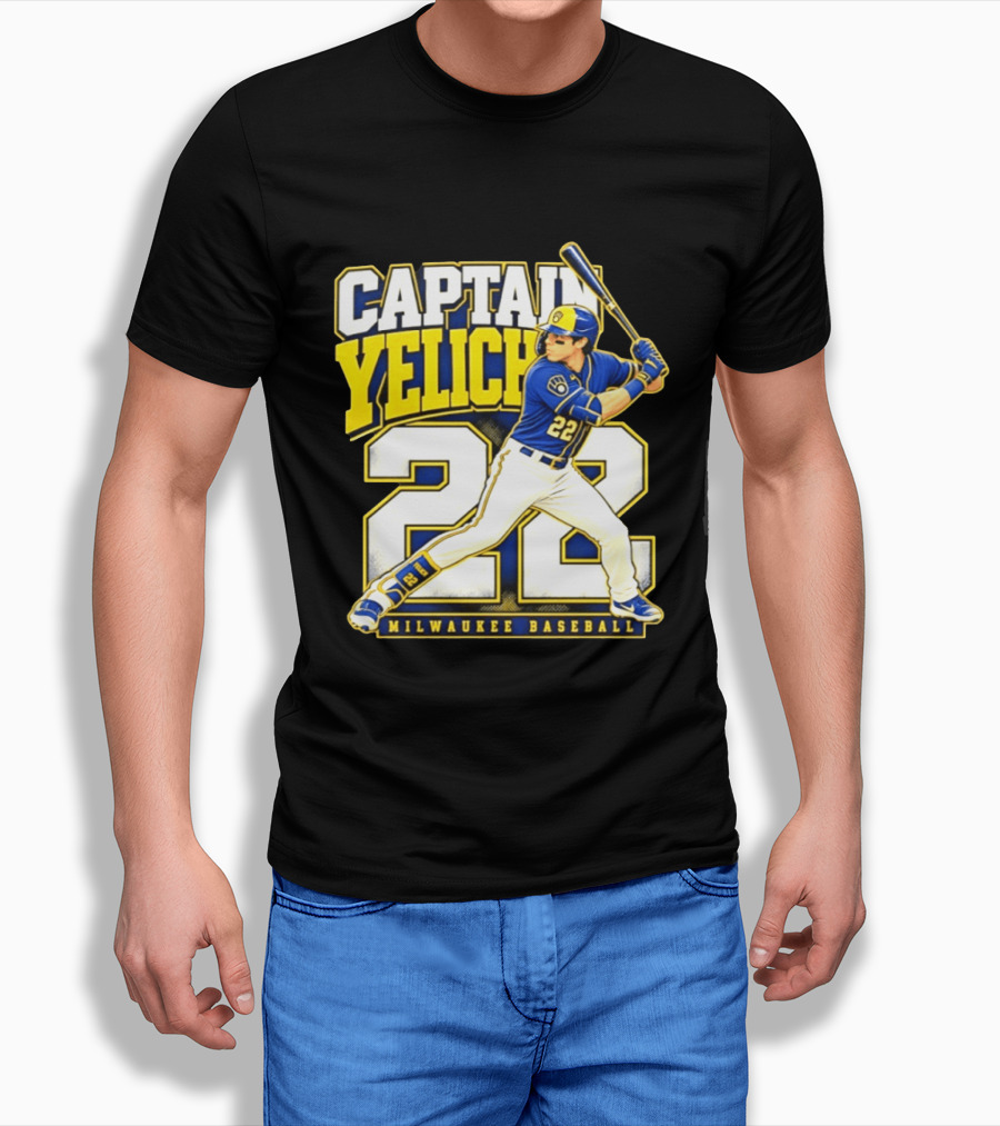 Captain Yelich 22 Milwaukee Baseball T-Shirt