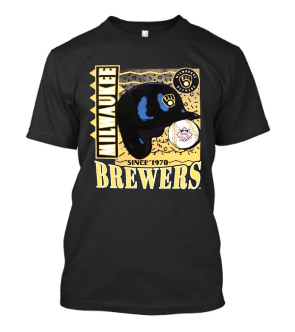 Milwaukee Brewers Baseball Helmet Since 1970 T-Shirt
