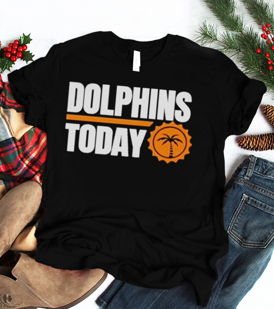 Dolphins Today Chat Sports Football Palm Tree T-Shirt