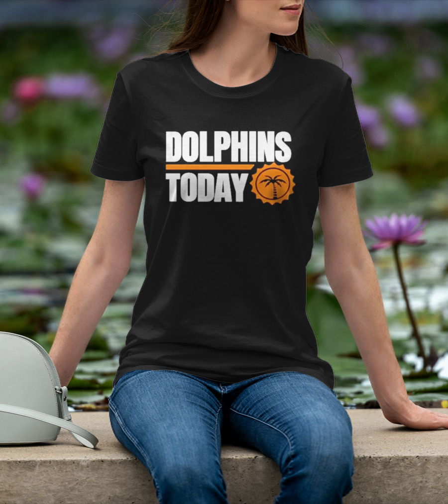 Dolphins Today Chat Sports Football Palm Tree T-Shirt