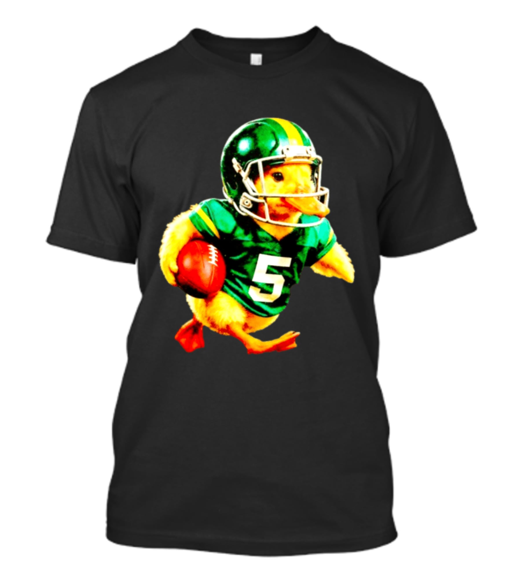 Oregon Ducks Football Duck Wearing Helmet And Jersey Number 5 T-Shirt