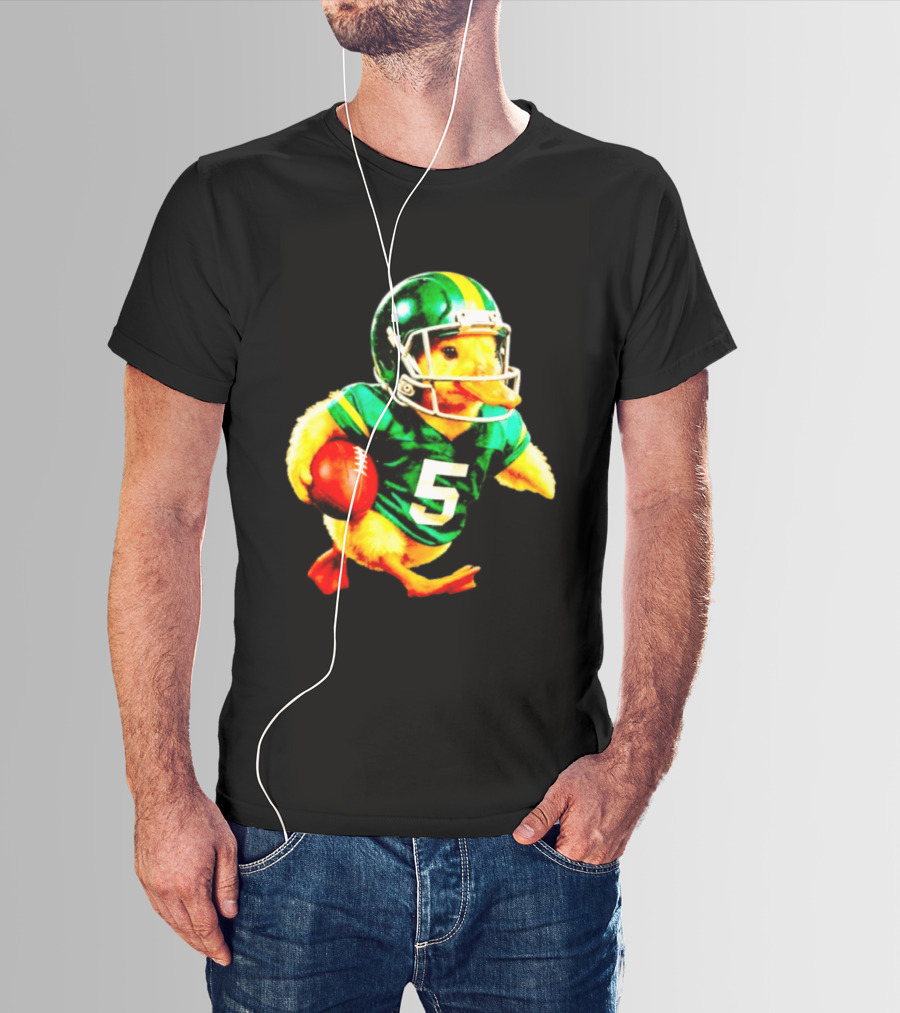 Oregon Ducks Football Duck Wearing Helmet And Jersey Number 5 T-Shirt