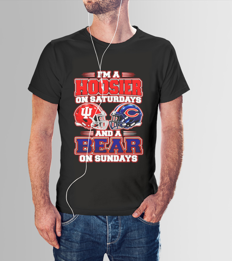 Indiana Hoosiers Saturdays Chicago Bears Sundays Fan 2026 T-Shirt