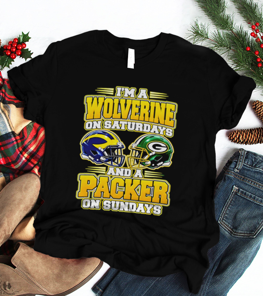 I'm A Wolverine On Saturdays And A Packer On Sundays T-Shirt