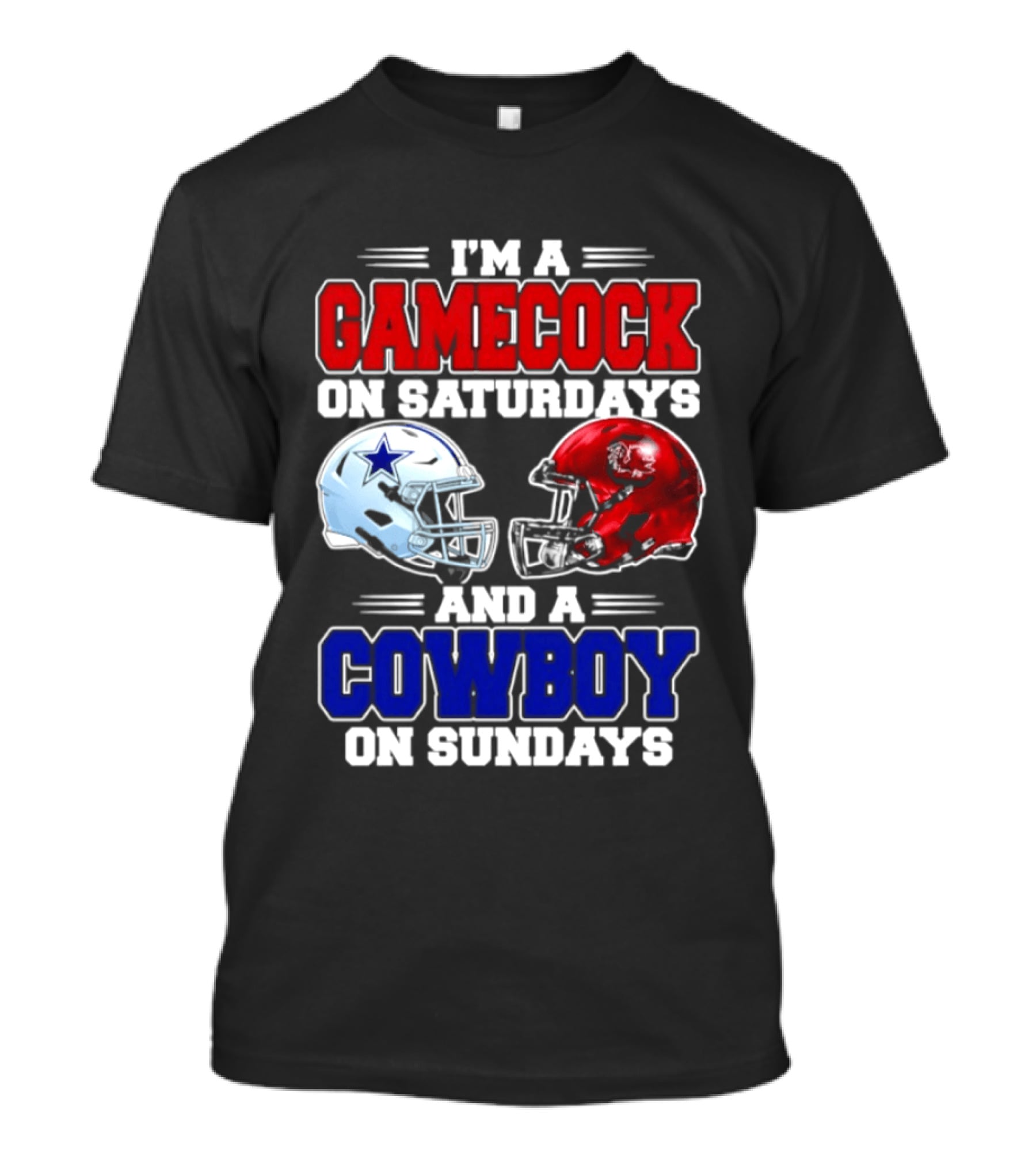 I'm A Gamecock On Saturdays And A Cowboy On Sundays Helmet Rivalry 2026 T-Shirt