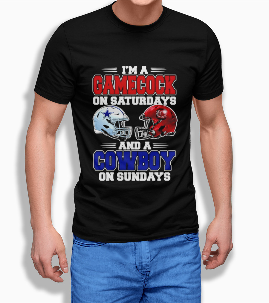 I'm A Gamecock On Saturdays And A Cowboy On Sundays Helmet Rivalry 2026 T-Shirt
