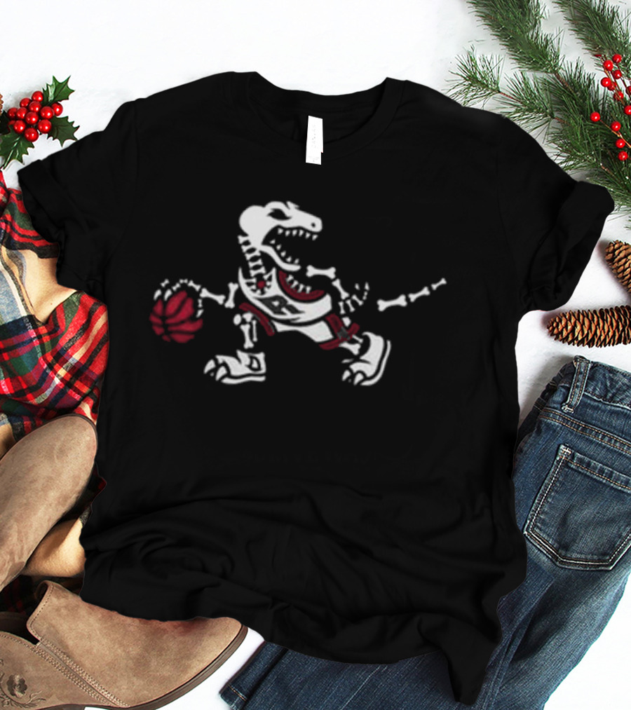 Toronto Raptors Skeleton Halloween Night 2026 Black T-Shirt