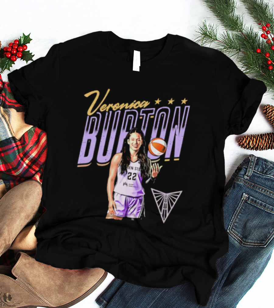 Veronica Burton Basketball Pose Valkyries Purple Orange 2026 T-Shirt