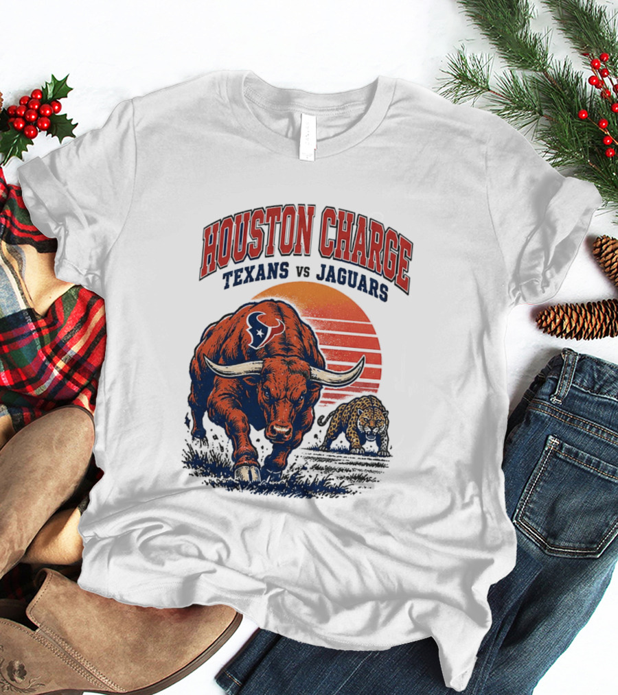 Houston Charge 2026 Texans Vs Jaguars Sunset Showdown T-Shirt