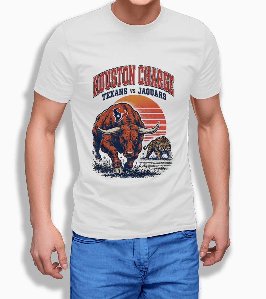 Houston Charge 2026 Texans Vs Jaguars Sunset Showdown T-Shirt