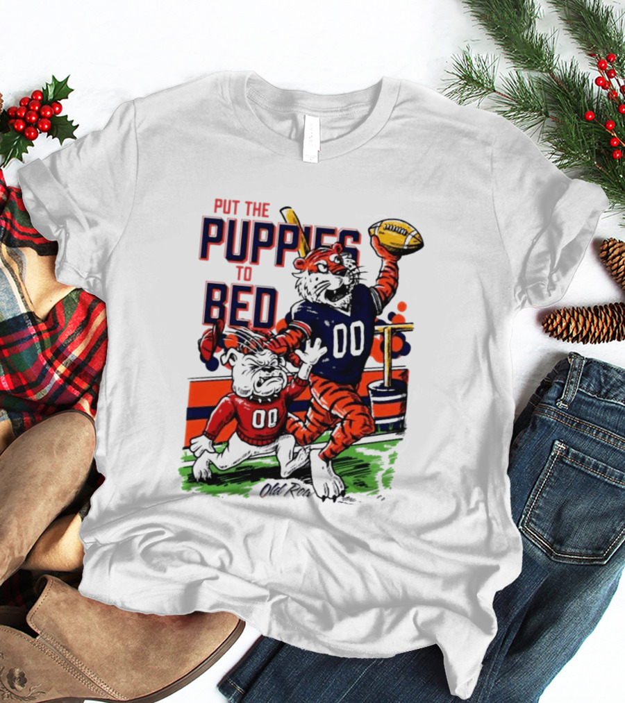 Auburn Tigers Put The Puppies To Bed Georgia Bulldogs Football Victory 2026 T-Shirt