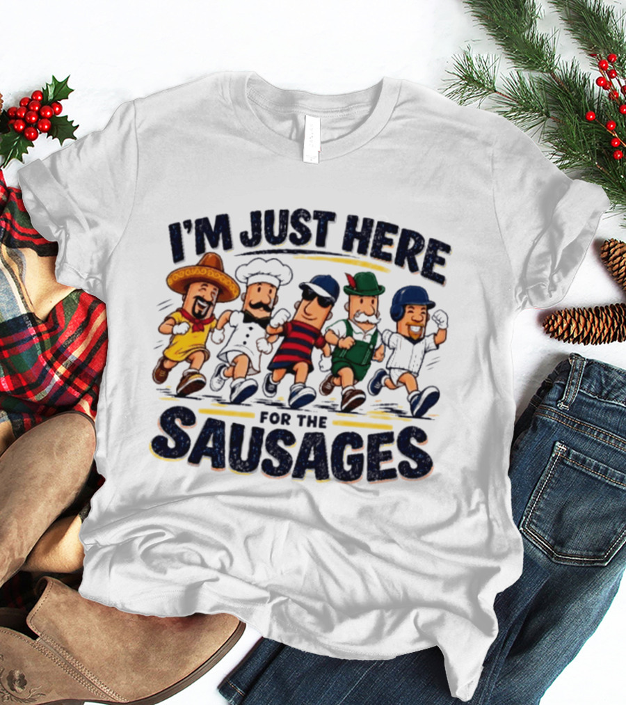 I'm Just Here For The Sausages Party Crew T-Shirt