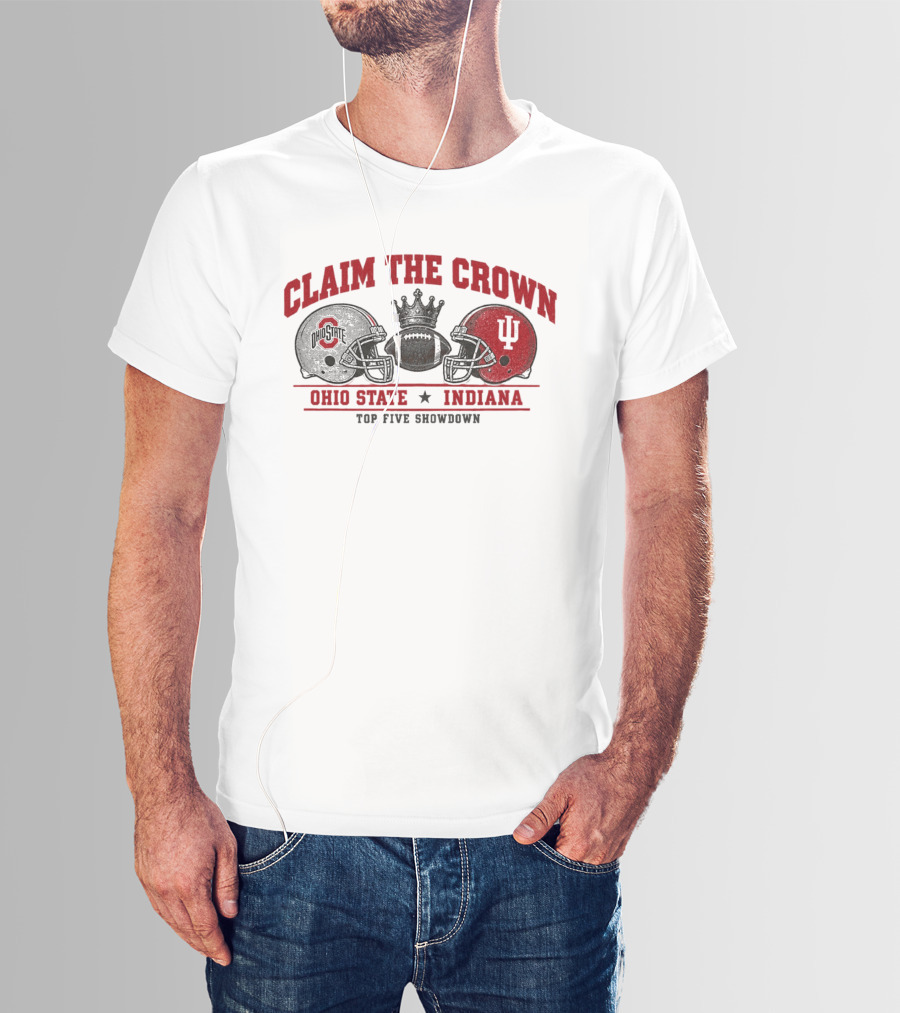 NCAA 2026 Claim The Crown Ohio State Buckeyes Vs Indiana Hoosiers Top Five Showdown T-Shirt