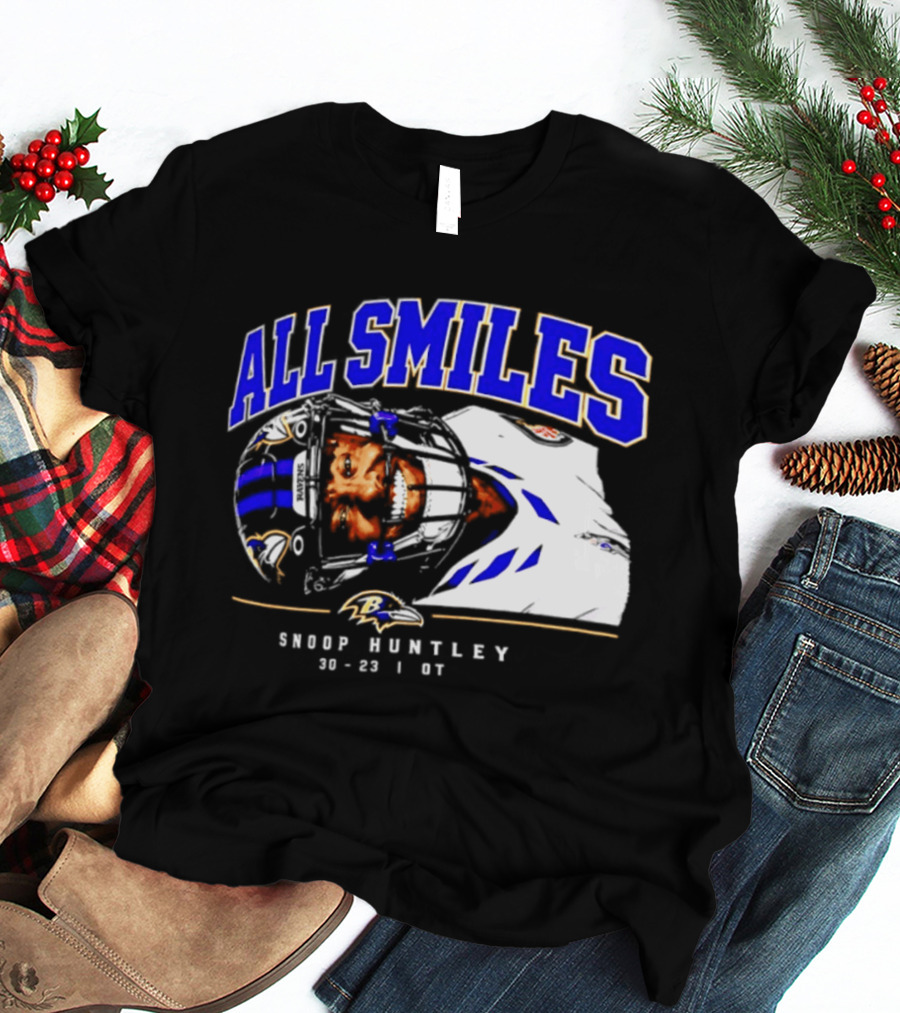 All Smiles Snoop Huntley 10 23 21 OT Baltimore Ravens T-Shirt
