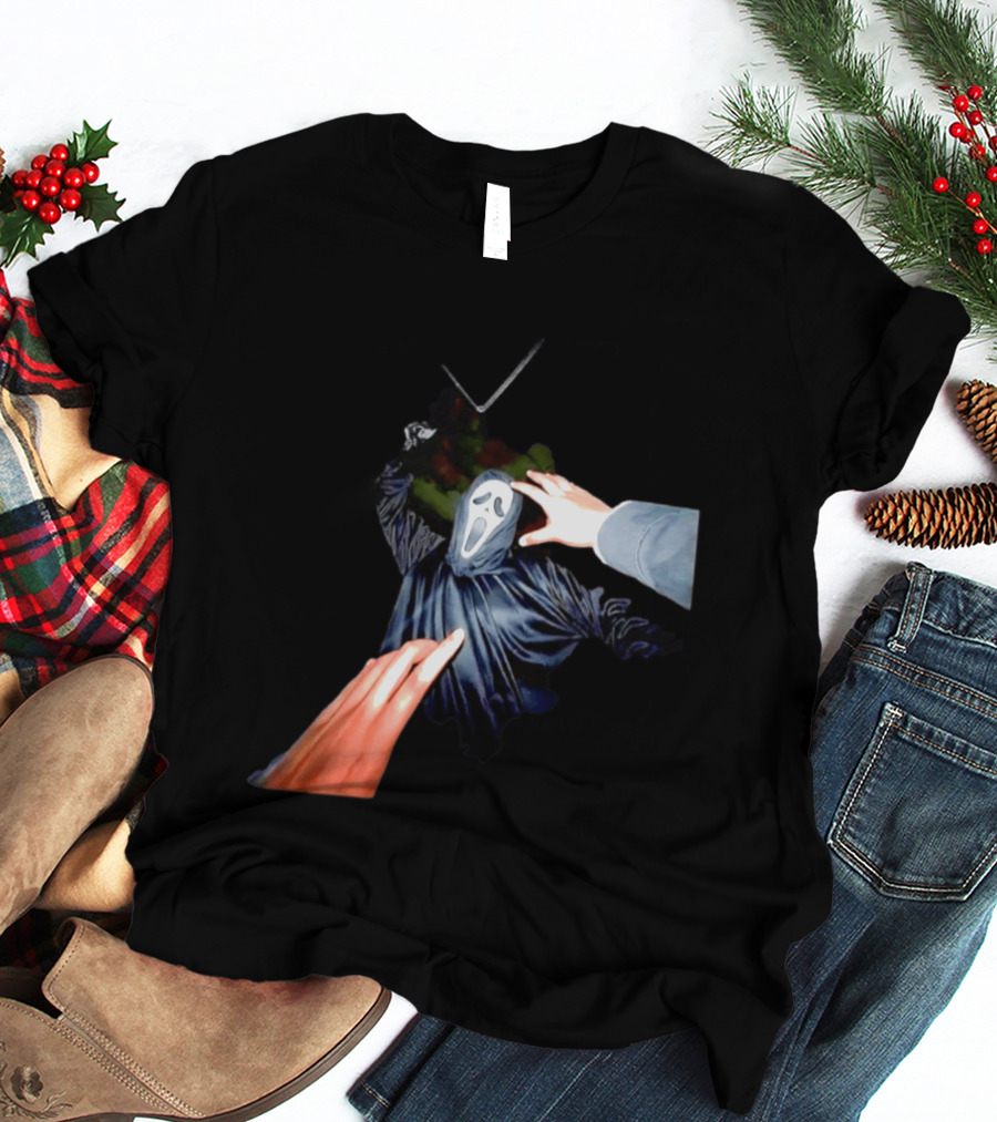 Ghostface Scream Horror Movie First Person Knife Encounter Halloween T-Shirt