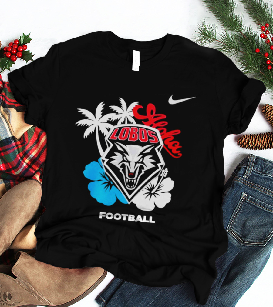 New Mexico Lobos Football Aloha 2026 Nike Tropical Palm Hibiscus T-Shirt