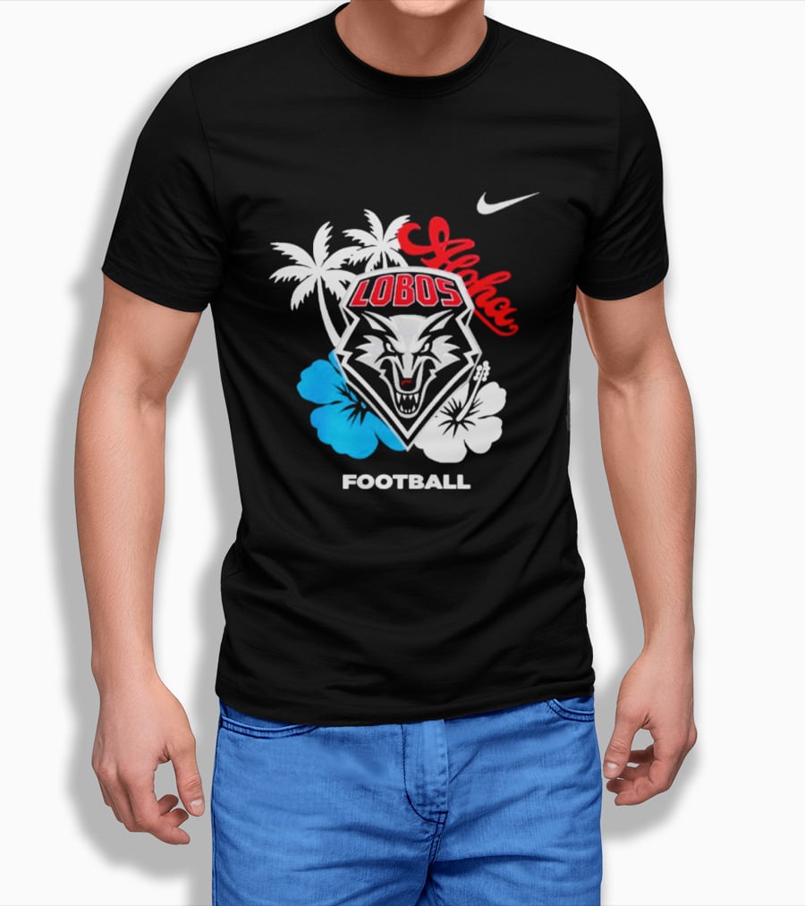 New Mexico Lobos Football Aloha 2026 Nike Tropical Palm Hibiscus T-Shirt