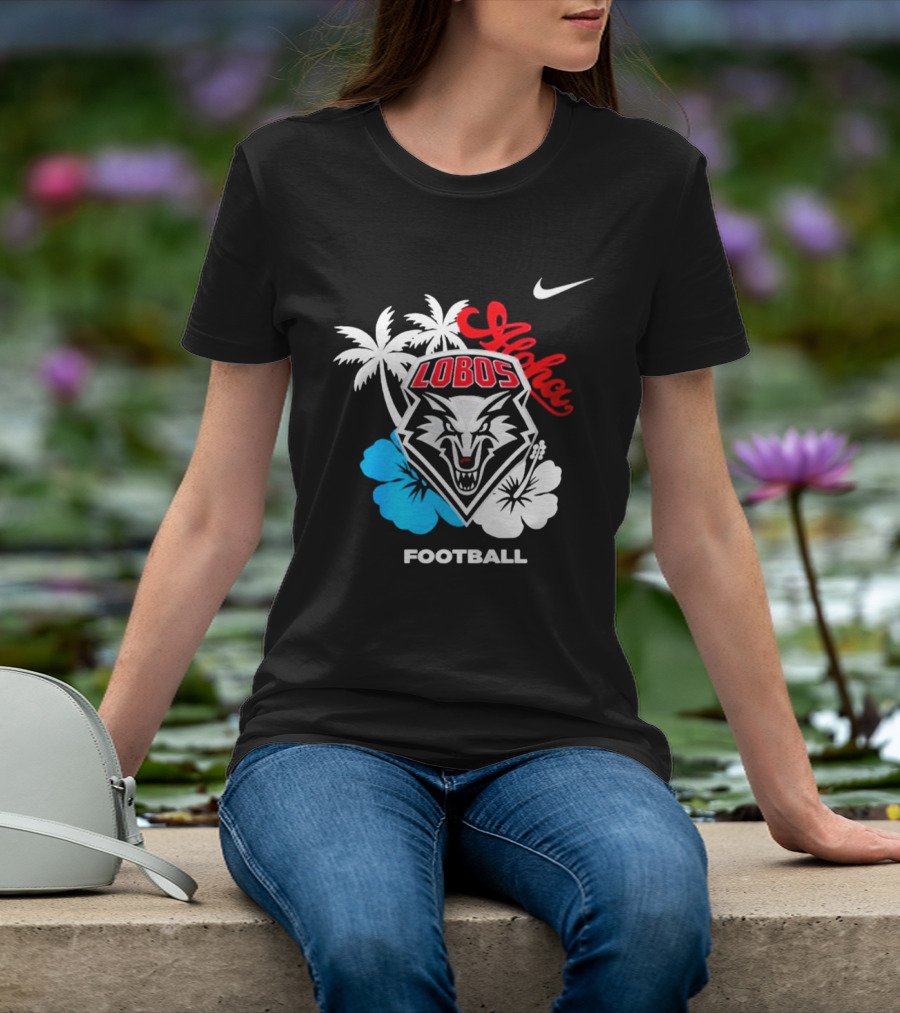 New Mexico Lobos Football Aloha 2026 Nike Tropical Palm Hibiscus T-Shirt