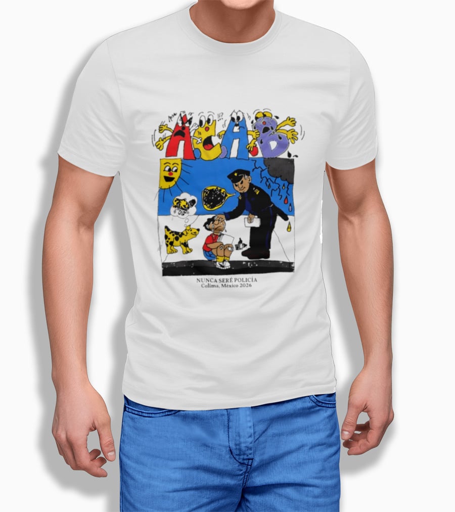 ACAB Nunca Seré Policía Colima México 2026 Sun Dog Police Officer And Storm Cloud Scene T-Shirt