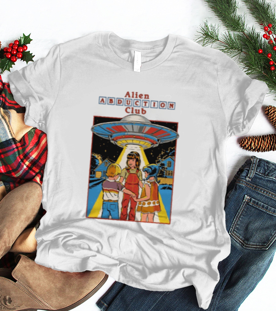 Alien Abduction Club UFO Extraterrestrial Beam On Children Scene T-Shirt