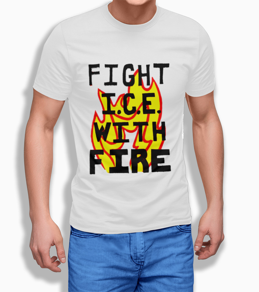 Fight ICE With Fire Immigration Activism Flame T-Shirt