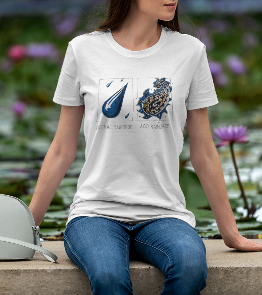 Normal Raindrop Acid Raindrop Science Humor Cartoon T-Shirt