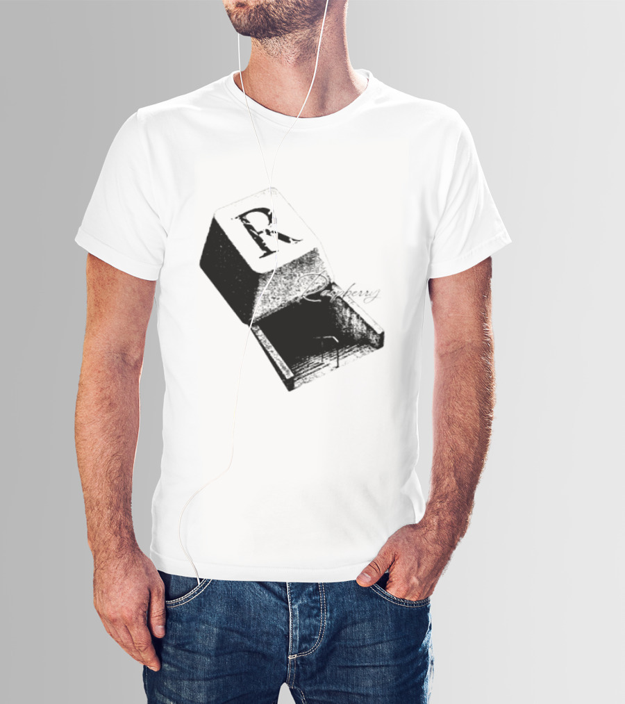 R Raspberry Minimalist Keyboard Key Block T-Shirt