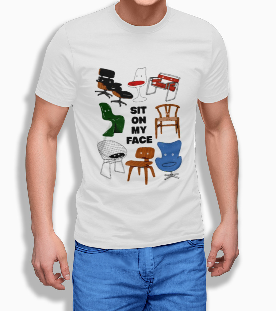 Sit On My Face Mid Century Modern Furniture Iconic Chair Collection T-Shirt
