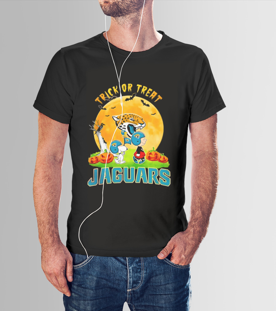 Trick Or Treat Jacksonville Jaguars Peanuts Halloween Abbey Road 2026 T-Shirt