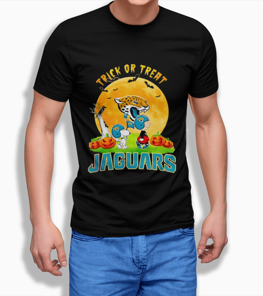 Trick Or Treat Jacksonville Jaguars Peanuts Halloween Abbey Road 2026 T-Shirt