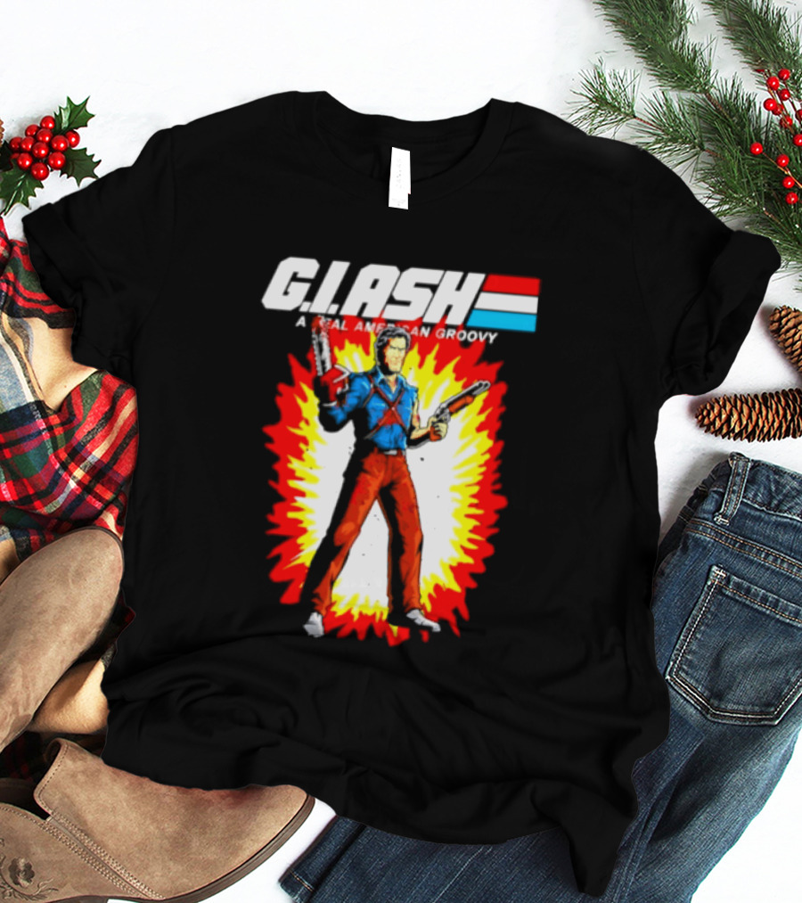 G.I. Ash A Real American Groovy Evil Dead Character Explosion T-Shirt