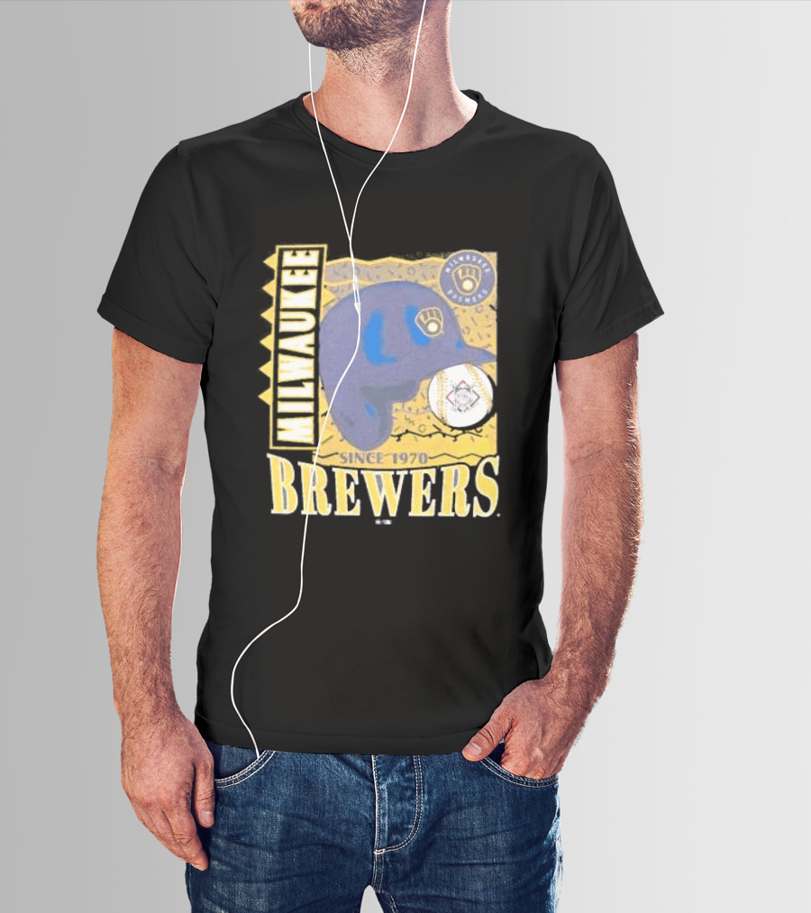 Milwaukee Brewers Since 1970 Helmet T-Shirt