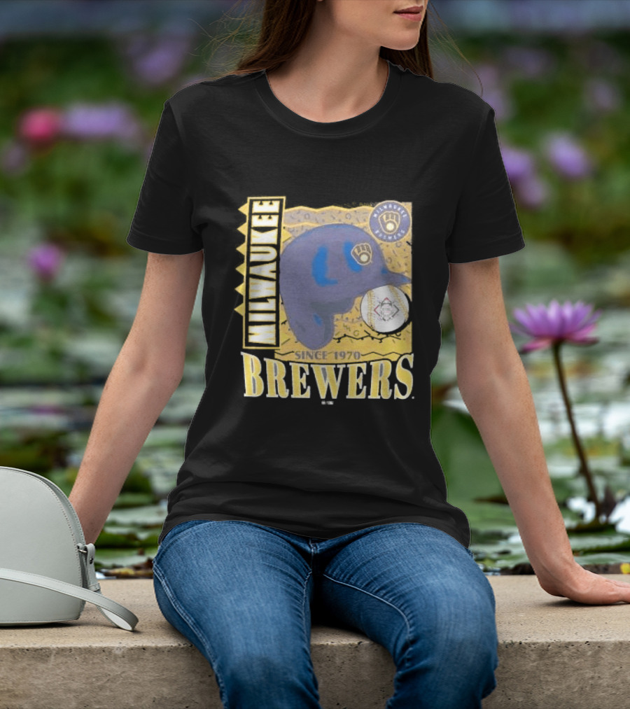 Milwaukee Brewers Since 1970 Helmet T-Shirt