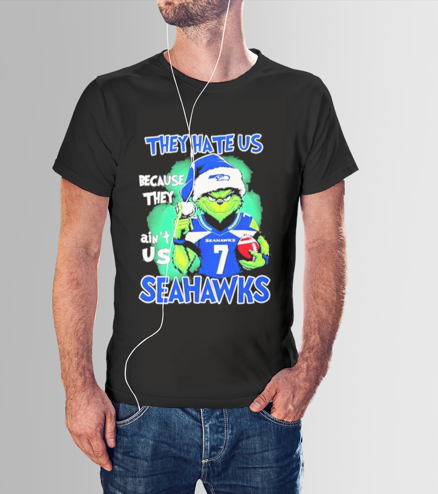 Grinch Seahawks 2026 Christmas They Hate Us Because They Ain't Us T-Shirt