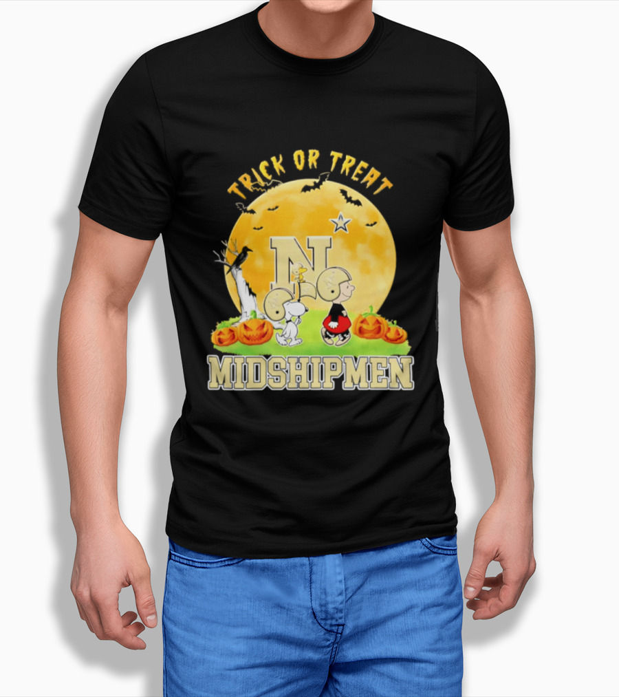 Navy Midshipmen Peanuts Trick Or Treat Halloween 2026 T-Shirt