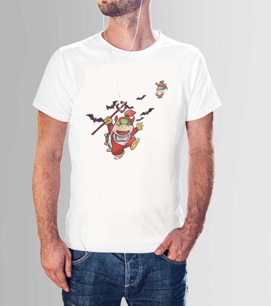 Bowser Jr Halloween Devil Costume Bats Bowser Clown Car T-Shirt