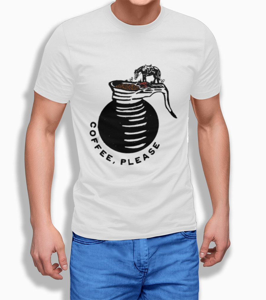 Coffee Please Cowboy And Horse Western Pot T-Shirt