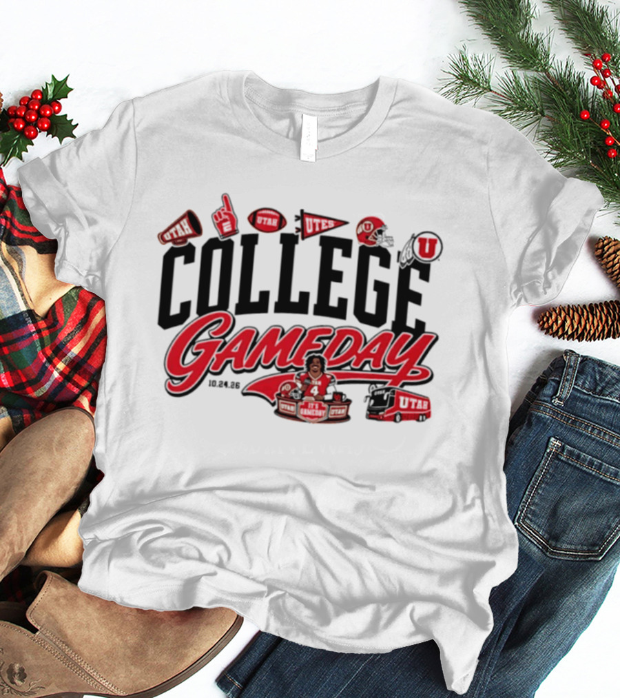 Devon Dampier Utah Utes 2026 ESPN College Gameday Week 8 Football Helmets And Cheer T-Shirt