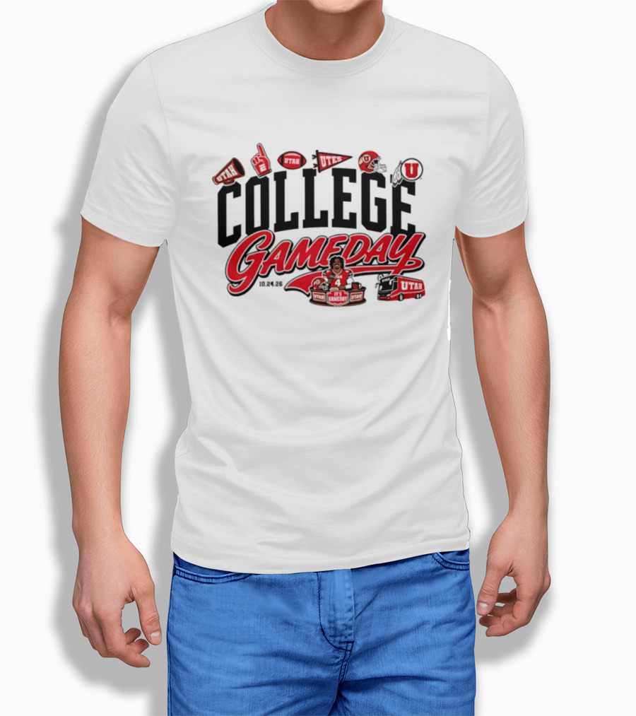Devon Dampier Utah Utes 2026 ESPN College Gameday Week 8 Football Helmets And Cheer T-Shirt