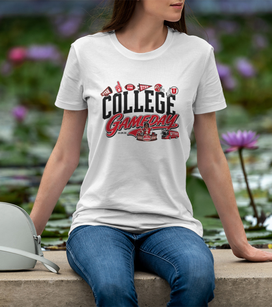 Devon Dampier Utah Utes 2026 ESPN College Gameday Week 8 Football Helmets And Cheer T-Shirt