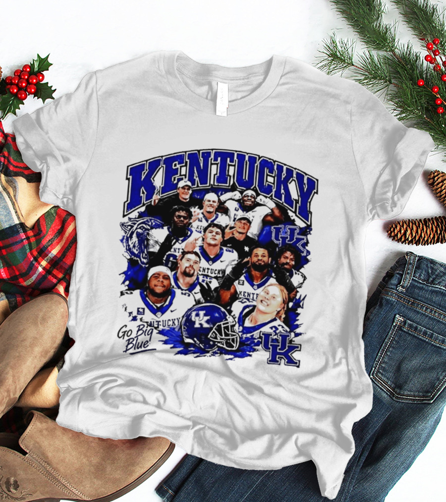 Kentucky Wildcats Go Big Blue Team UK Football Players T-Shirt