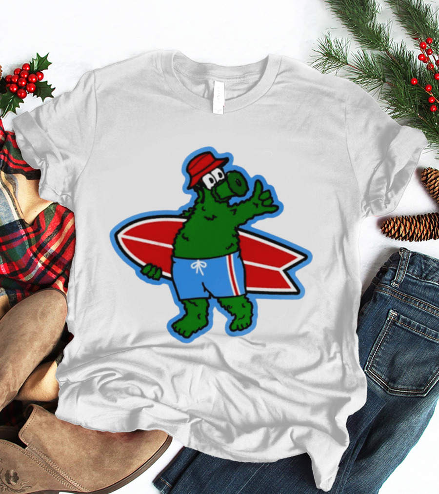 Phillie Phanatic Philadelphia Phillies Surfing Mascot 2026 Baseball T-Shirt