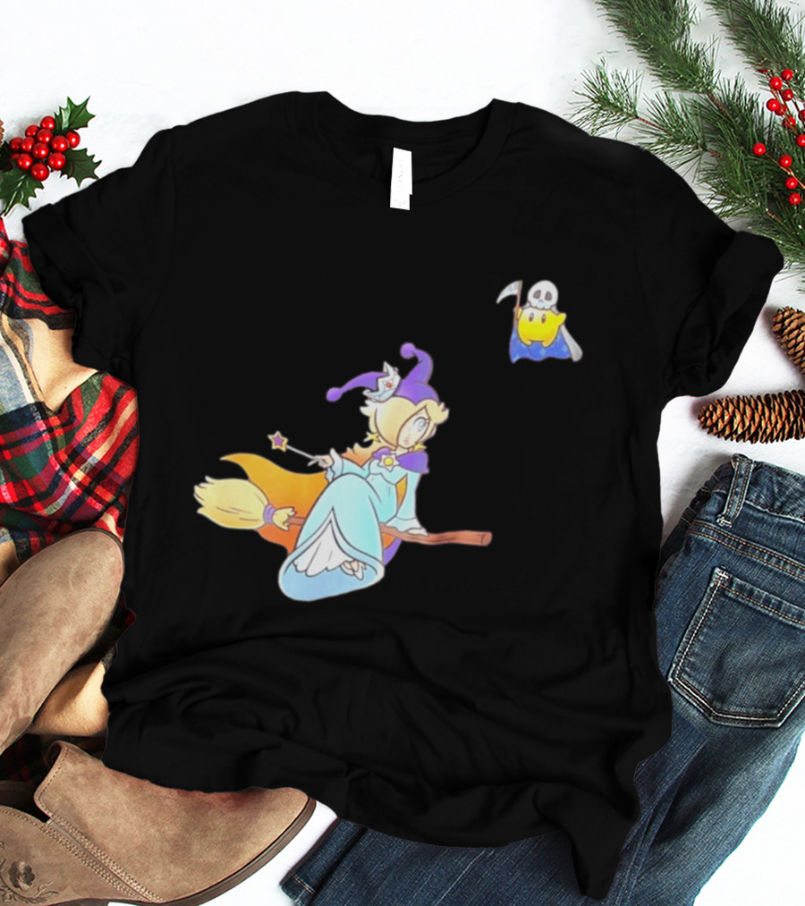 Rosalina Witch Broomstick With Luma Halloween Magic Adventure T-Shirt