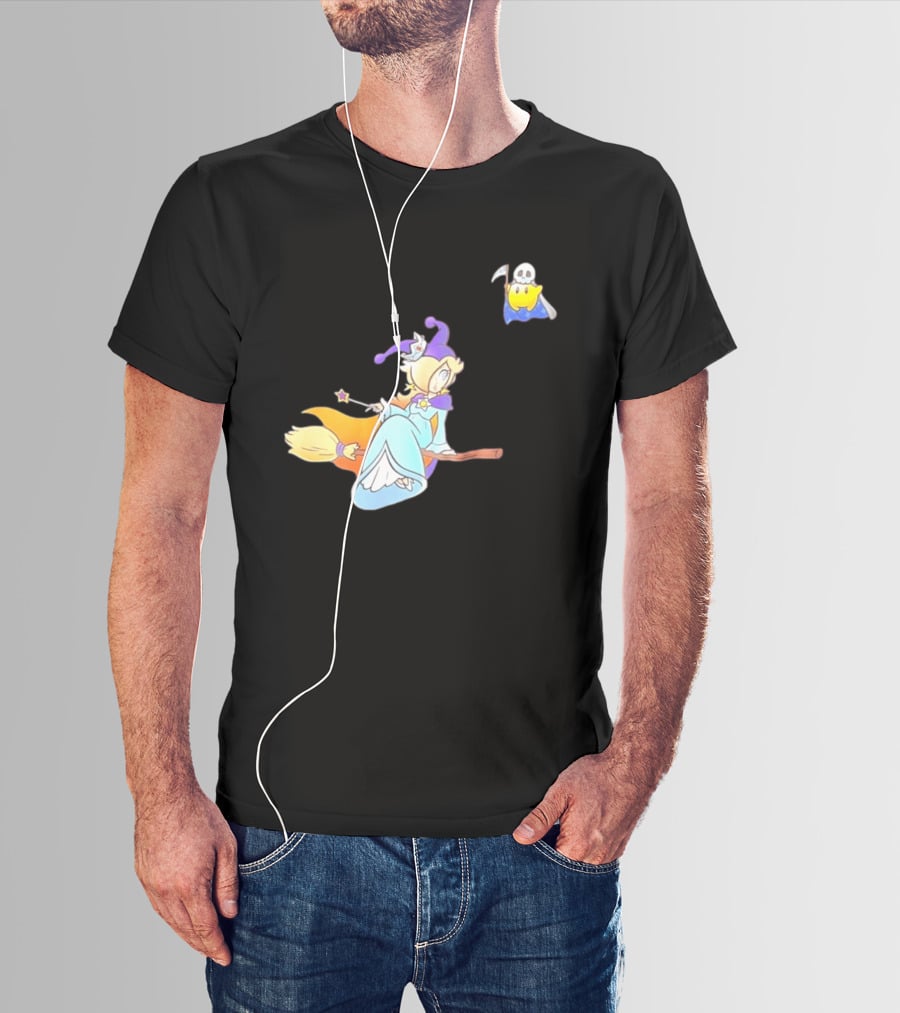 Rosalina Witch Broomstick With Luma Halloween Magic Adventure T-Shirt