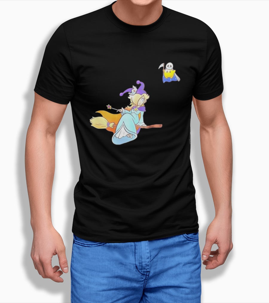 Rosalina Witch Broomstick With Luma Halloween Magic Adventure T-Shirt