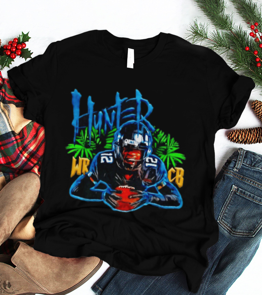 Travis Hunter Jacksonville Jaguars WR CB Football Player Holding Ball T-Shirt