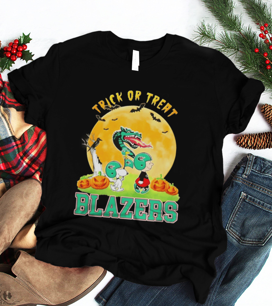 UAB Blazers Peanuts Halloween Trick Or Treat Abbey Road 2026 T-Shirt