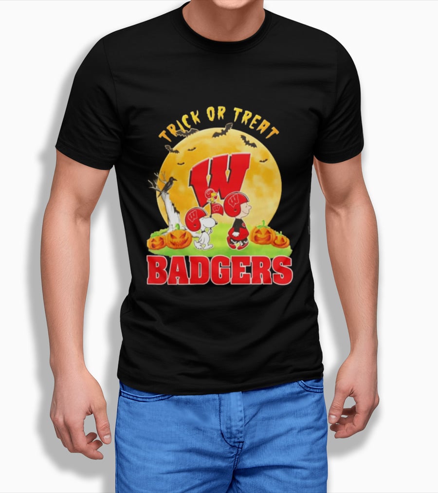 Wisconsin Badgers Peanuts Trick Or Treat Halloween 2026 T-Shirt