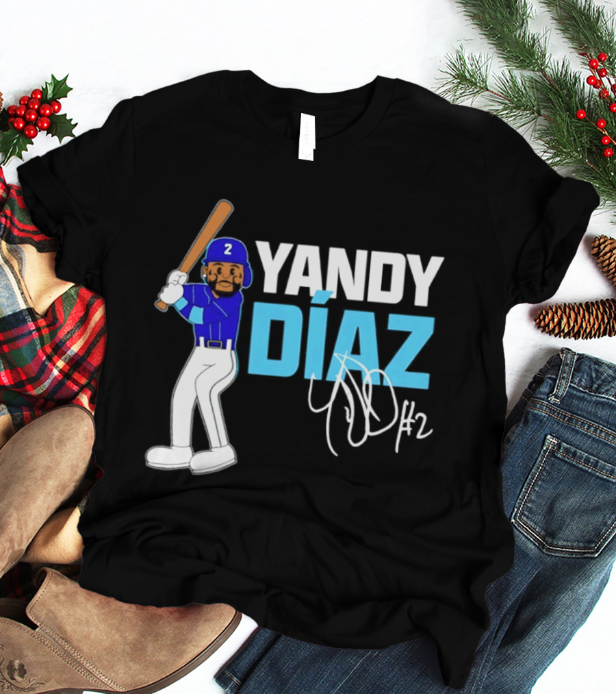 Yandy Diaz Tampa Bay Rays 2026 ALCS Cartoon Player Number 2 T-Shirt